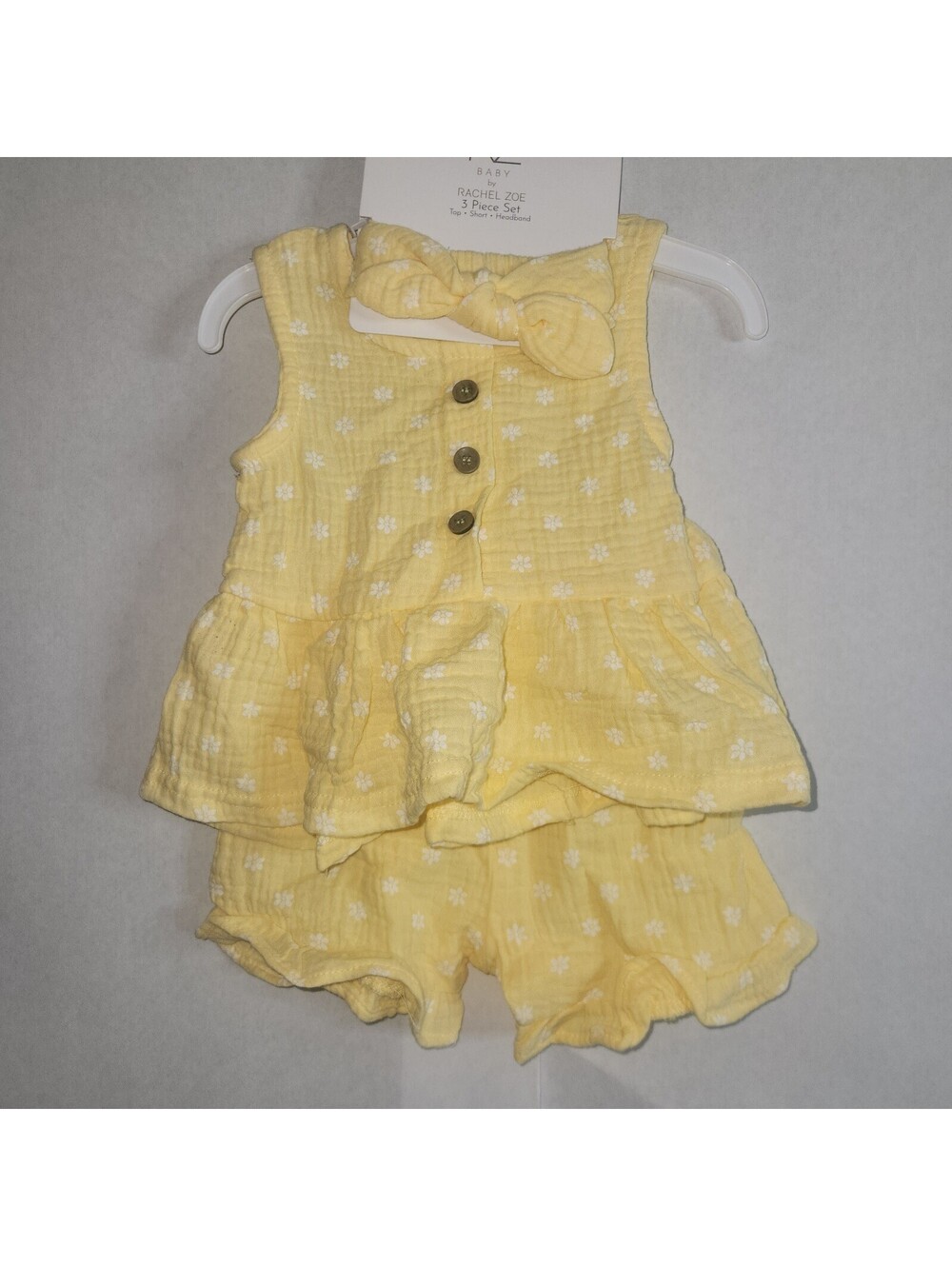 Rachel Zoe baby girls yellow 3 piece short set